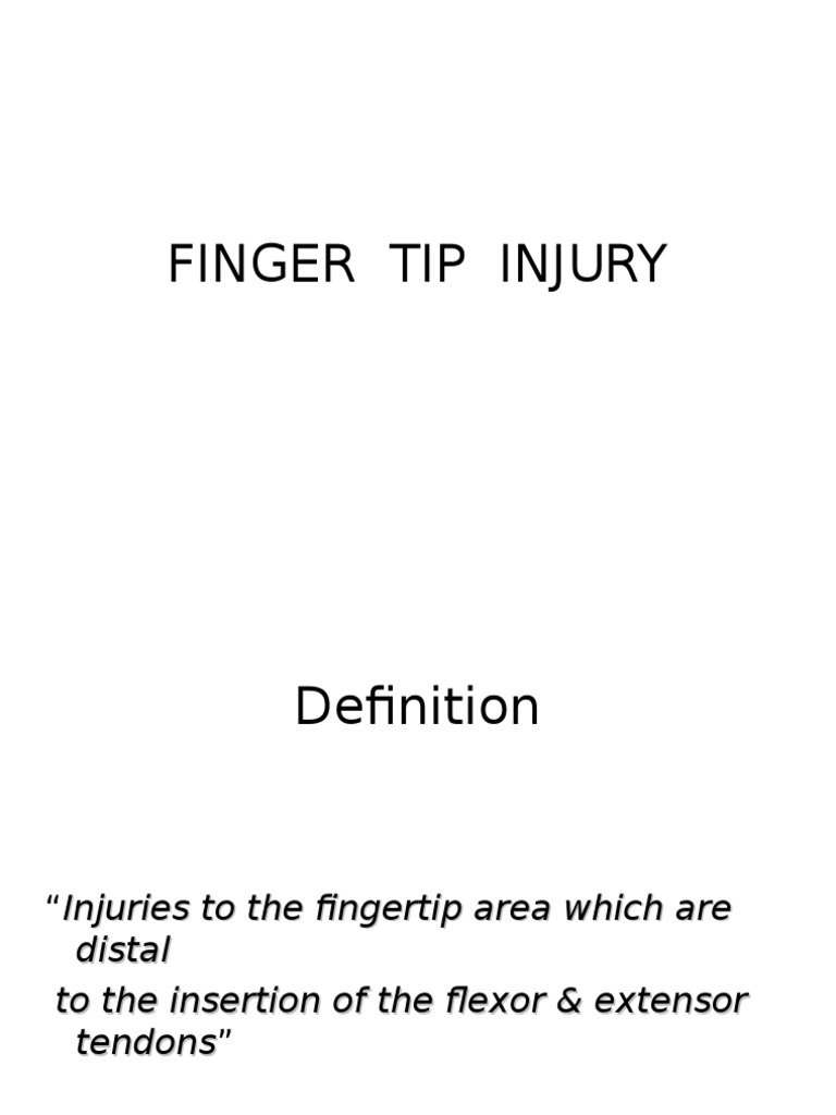 Finger Tip Injury PDF Finger Thumb
