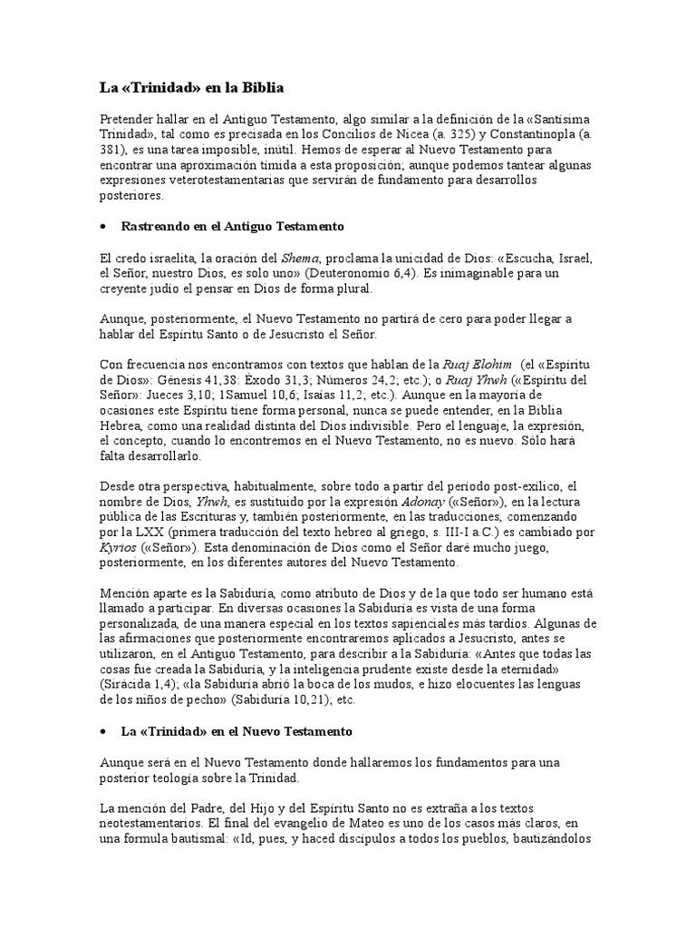 La Trinidad en la Biblia: Perspectivas | PDF | espíritu Santo | Trinidad