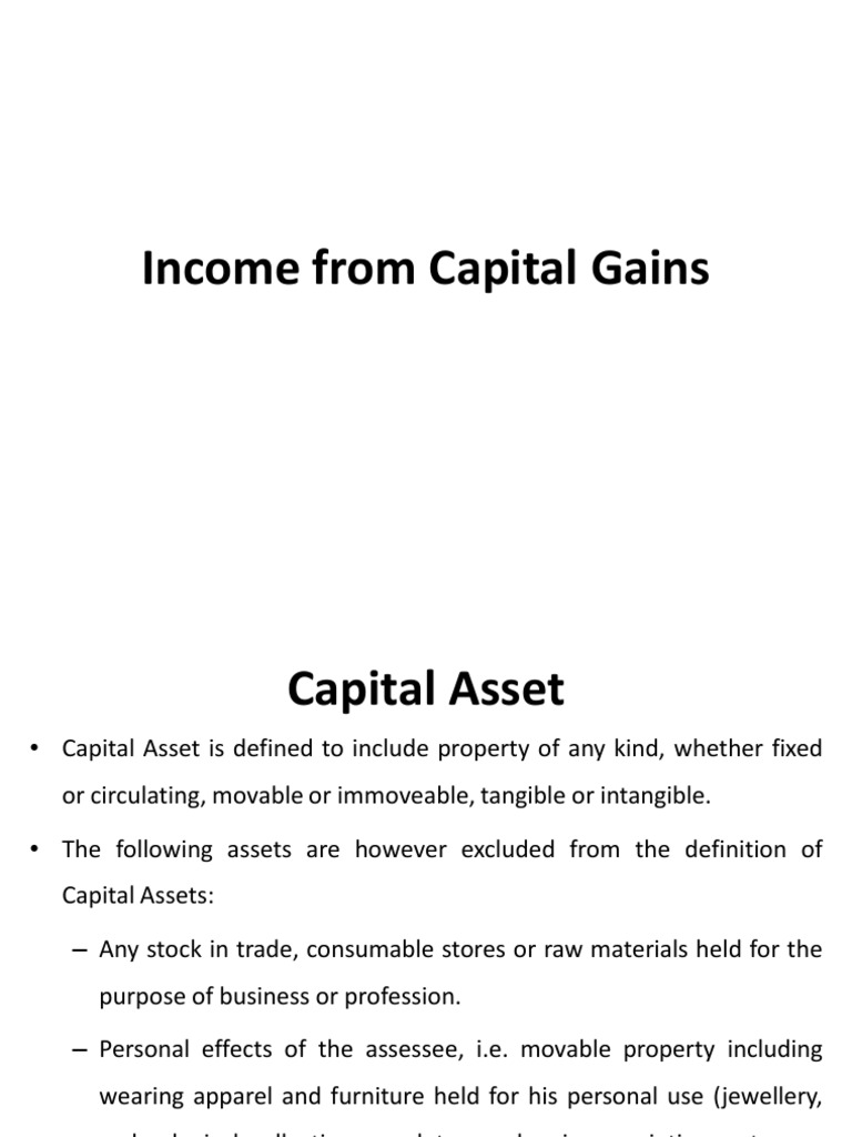Understanding Capital Gains and Assets | PDF | Capital Gains Tax ...