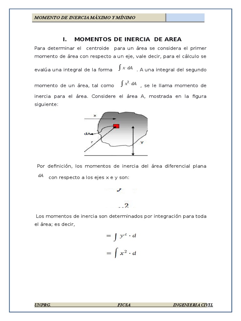 Momentos de Inercia de Area Integral Objetos matemáticos