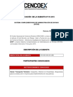 Adjudicación de la Subasta Nº 01-2015 al sector transporte