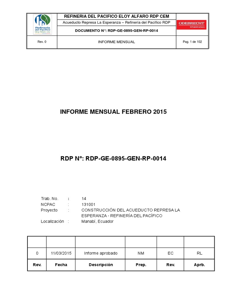 Rdp-Ge-0895-Gen-Rp-0014 Rev 0 | PDF | Ingeniería hidráulica | Ingeniero ...