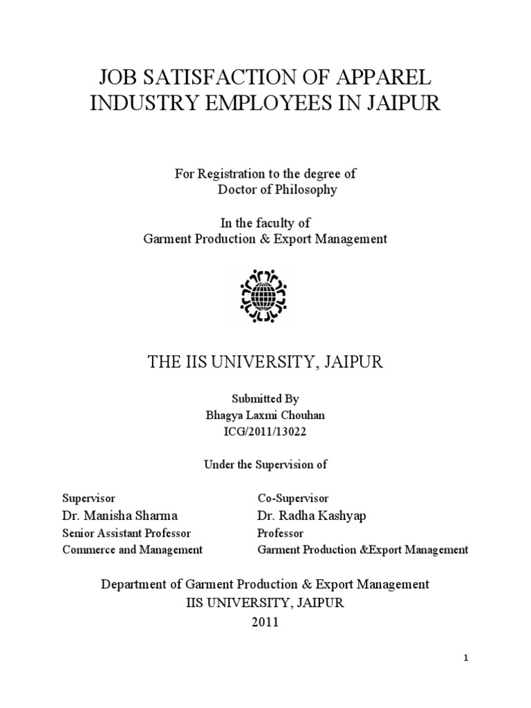 Reserch Paper on Garment Industry Job Satisfaction Turnover