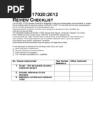 Checksheet 17020 Nov 13