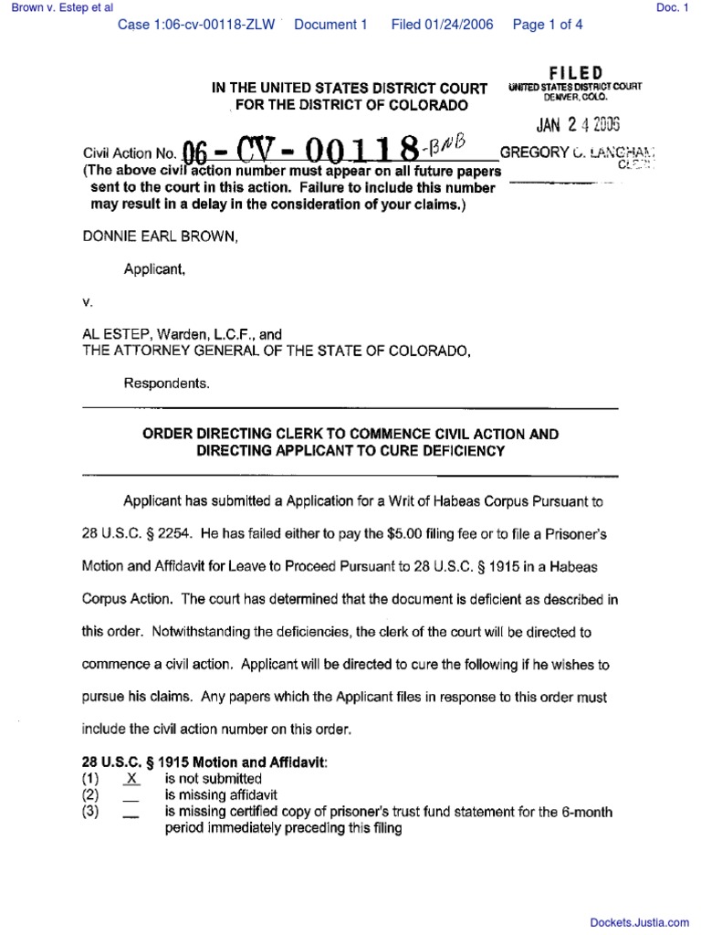 Brown v. Estep Et Al - Document No. 1 | PDF | Politics