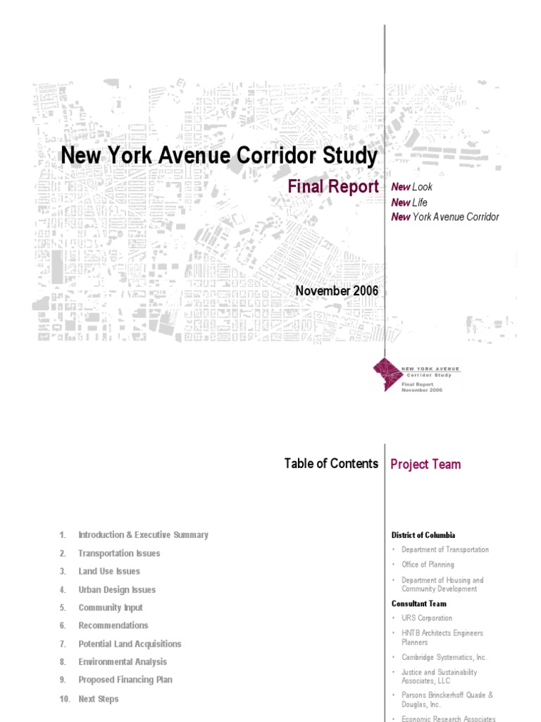 DC New York Avenue Corridor Study (2006) | PDF | Traffic | New York City
