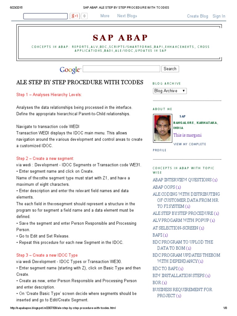Sap Abap_ Ale Step by Step Procedure With Tcodes Data Computing