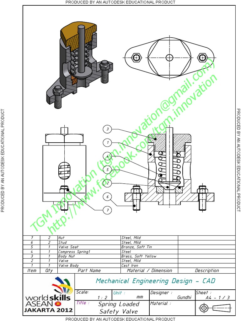 Spring Loaded Safety Valve Assembly | PDF | Technology & Engineering