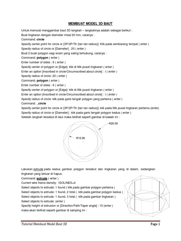 Membuat Model 3d Baut