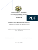 PDF La Musica Popular Tradicional en El Cine Venezolano en La Decada de Los Noventa