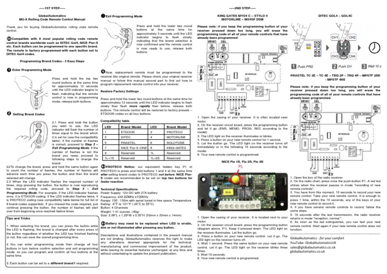 Remote Control Programming Guide | PDF | Flash Memory | Remote Control