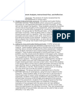 Formative Assessment Analysis-Instructional Plan & Reflection