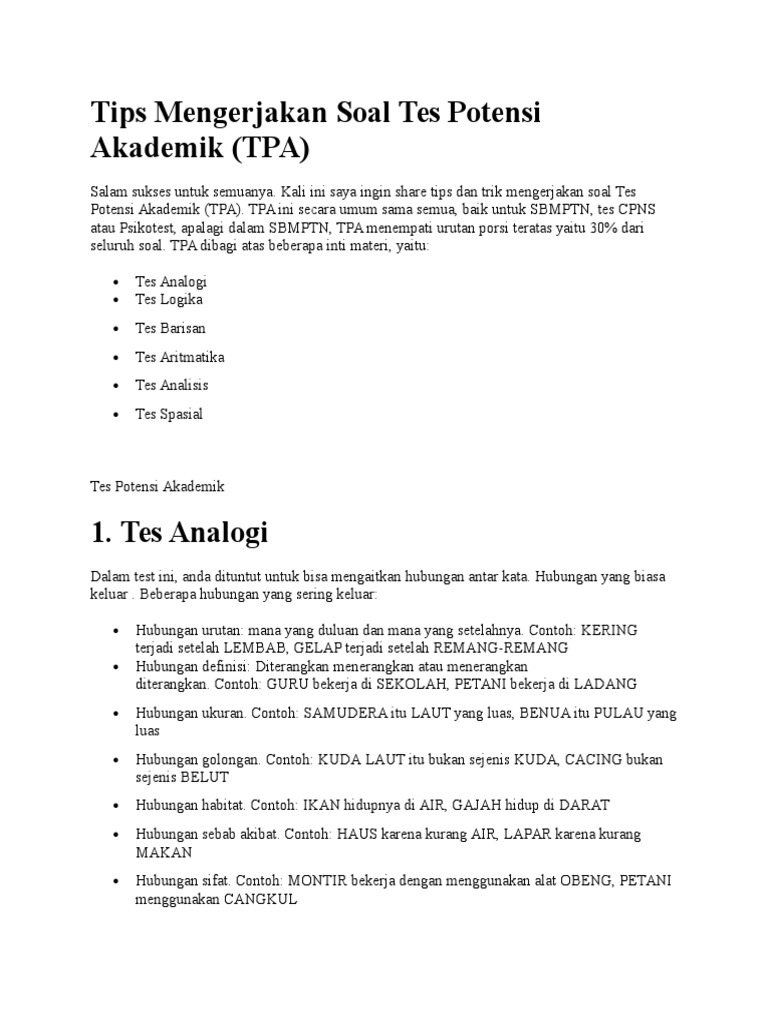 Tes Potensi Akademik