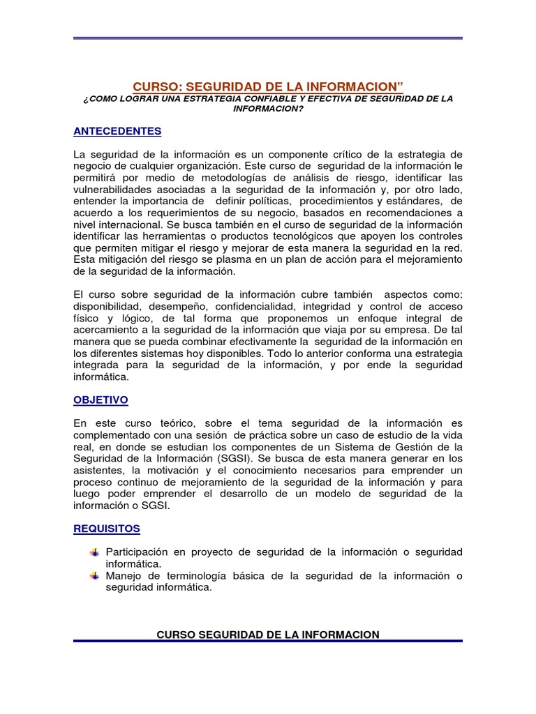 Seminario Seguridad de La Informacion | PDF | Seguridad de información ...