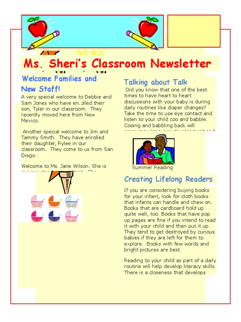 Infant Room Newsletter Highlights | PDF