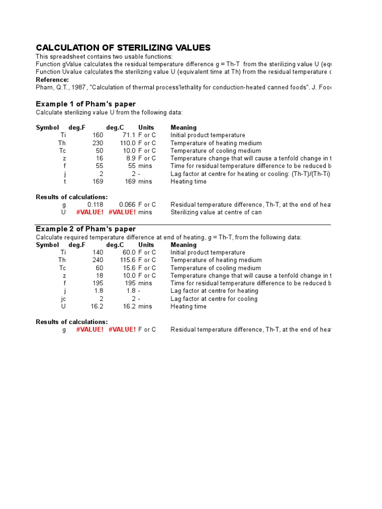 Lethality Calculation for Steam Sterilization | PDF