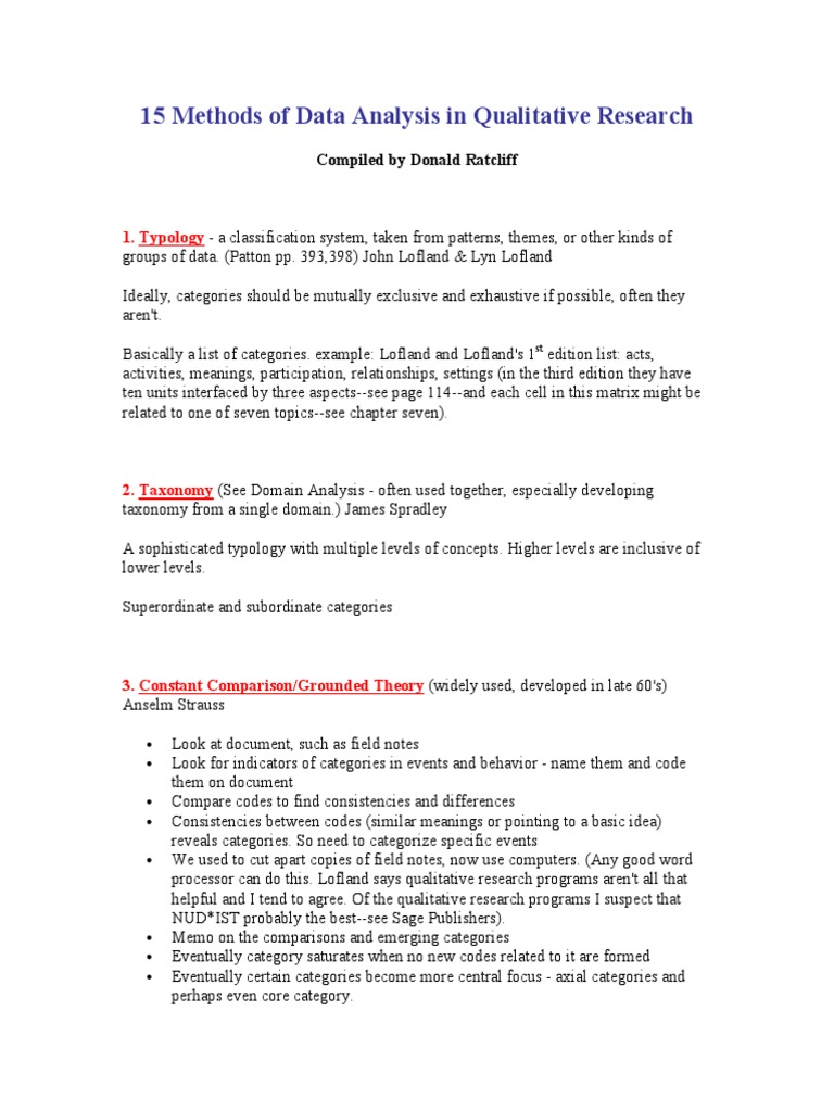 Methods of Qualitative Data Analysis | PDF
