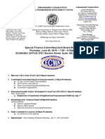 ECWANDC Special Finance Committee Joint Board Meeting Agenda 25 Jun 15