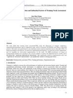 The Systematic Construction and Influential Factors of Training Needs Assessment