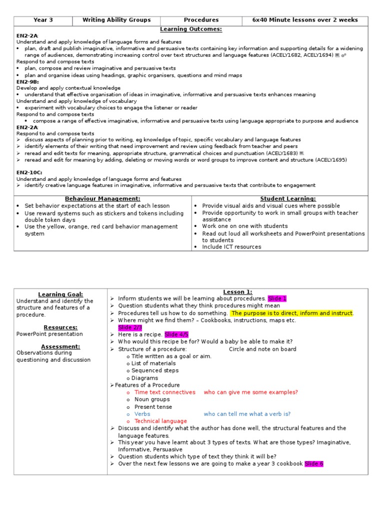 Lesson Sequence | PDF | Educational Assessment | Vocabulary
