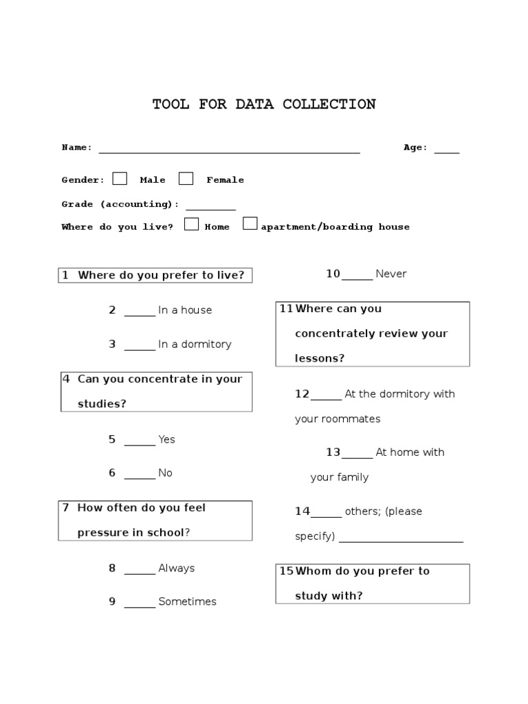 Data Collection Tool for Student Life | PDF