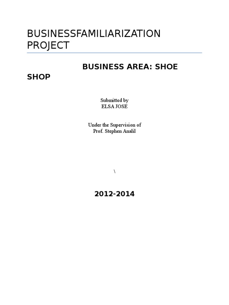 project report on footwear company