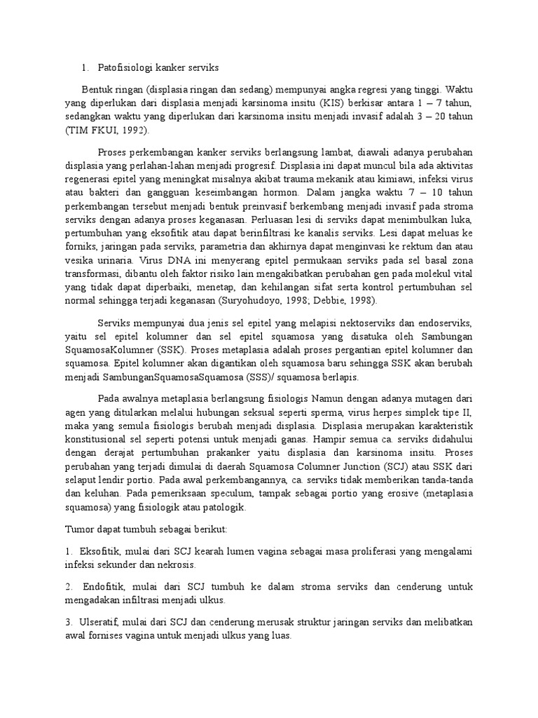 Patofisiologi Kanker Serviks | PDF