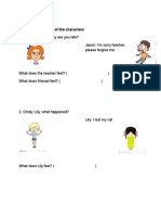 Worksheet Identify The Feelings of The Characters: Appendix 2