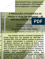 A Produção Fotográfica de Frieda D. Klos em Panambi - RS Nas Décadas de 1930-1940