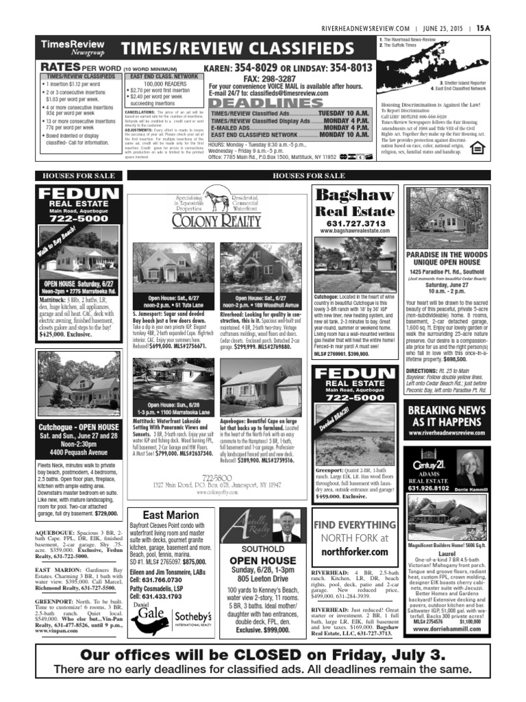 Times Review Classifieds June 25, 2015 PDF Résumé Accounting
