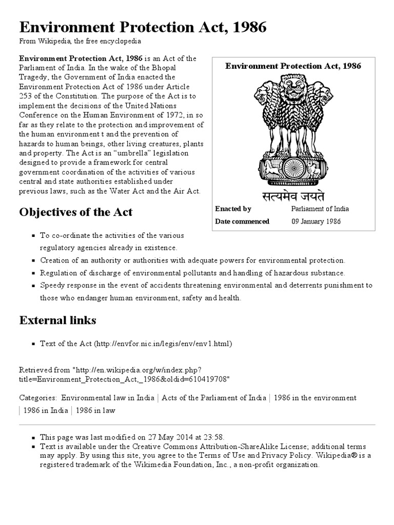 Environment Protection Act 1986 PDF