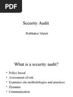 Security Audit: Prabhaker Mateti