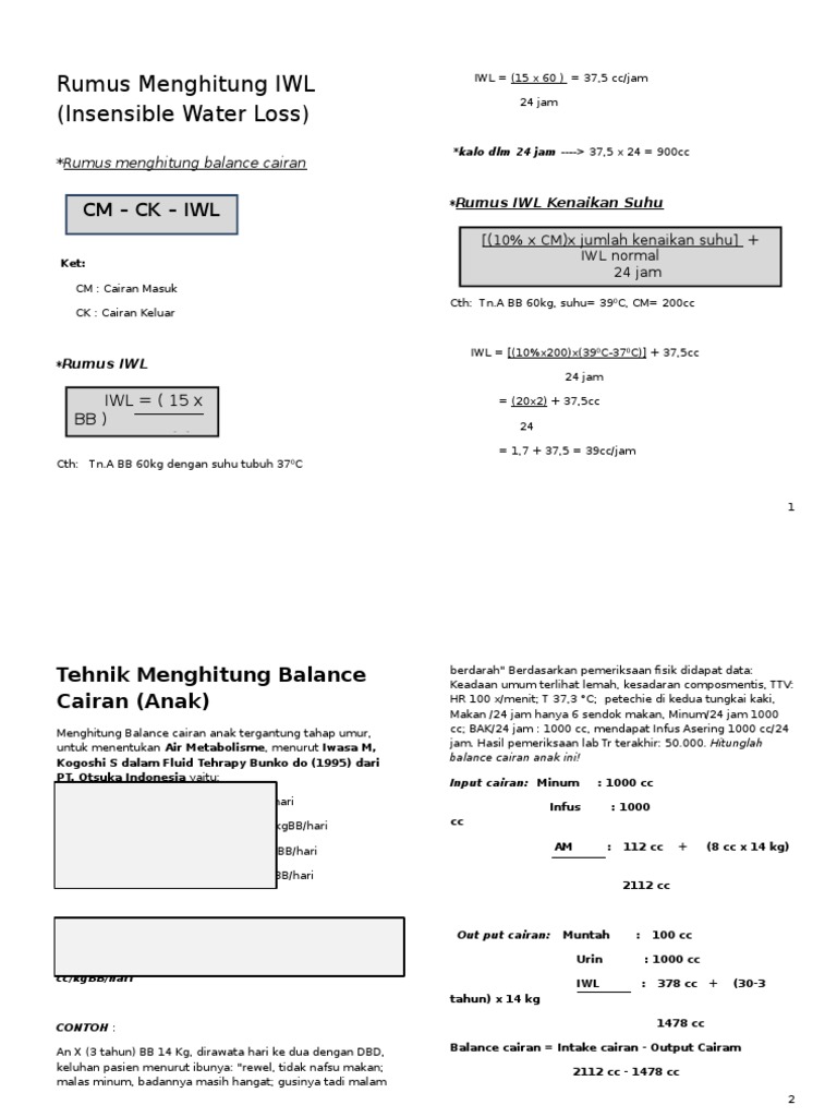 Rumus Menghitung Iwl