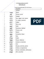 Vocabulario Hebreo-Español Seg. Frecuencia