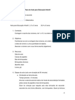 Plano de Aula para Educacao Infantil - Matematica - 4a5anos