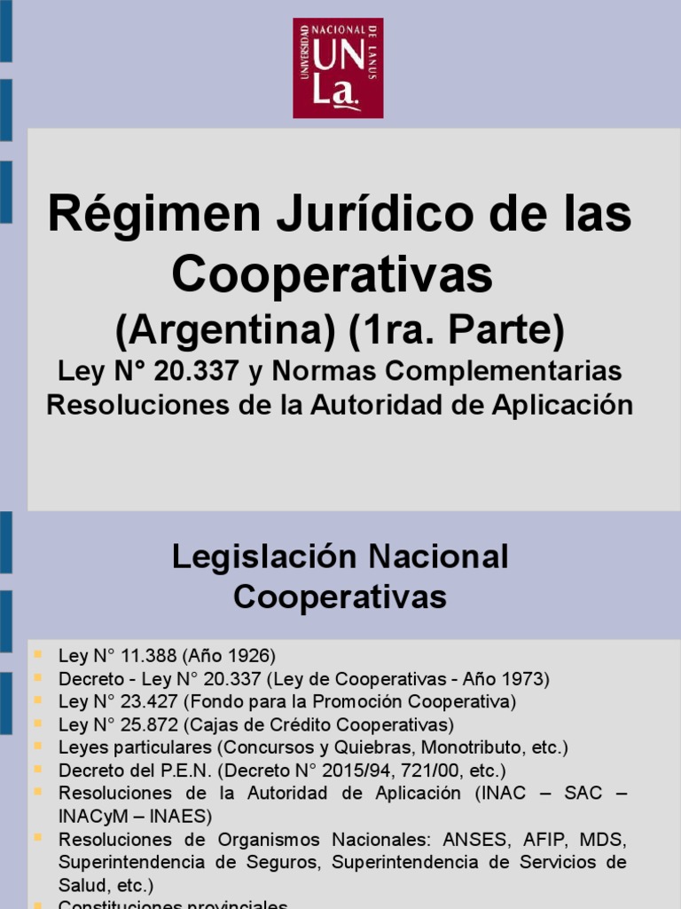 Clase 7 Régimen Jurídico de Las Cooperativas