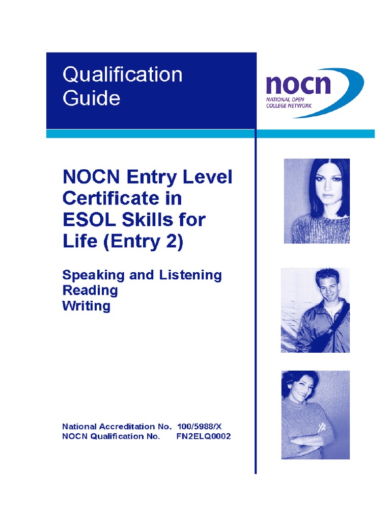 NOCN Entry 2 ESOL Skills Guide | PDF | English As A Second Or Foreign ...