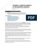 05.12.12 Peña Nieto designa a subprocuradores y a miembros del gabinete ampliado El mandatario mexicano designó a excolaboradores en el Estado de México como subprocuradores de PGR y Sedesol