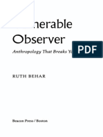 Behar 1996 The Vulnerable Observer Anthropology That Breaks Your Heart