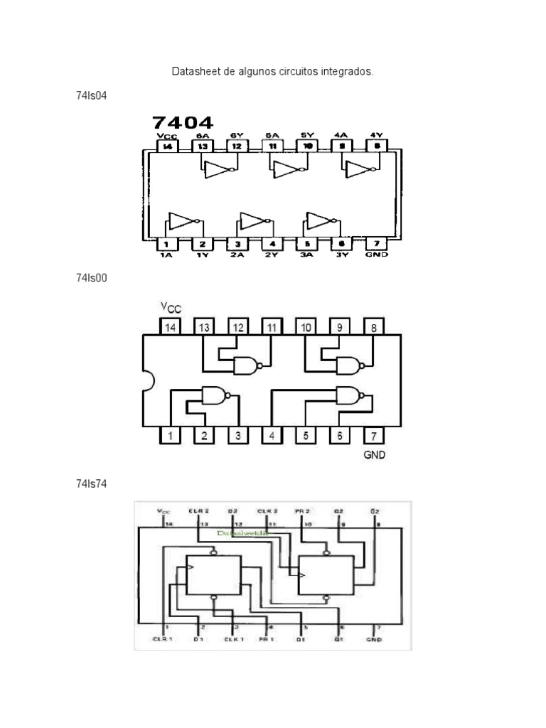 Datasheet De Algunos Circuitos Integrados