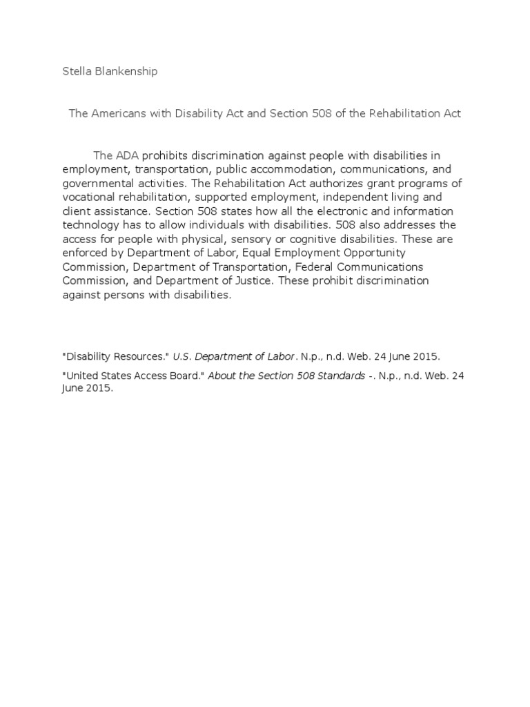 ADA and Section 508 Overview | PDF