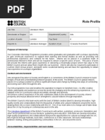 Summer Internship Scheme 2014 - Literature Assistant - Role Profile