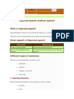 Reported Speech (Indirect Speech) : A. Reporting Statements