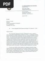 DOJ Letter To FCC Re: Spectrum Auction