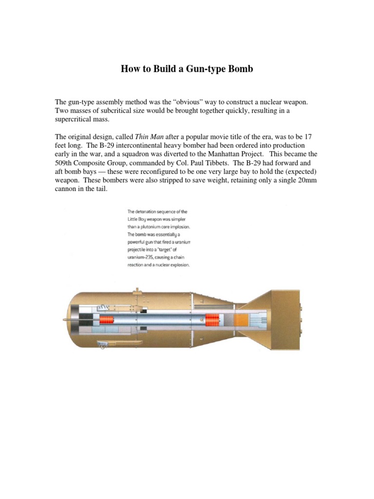 How to Build a Gun-Type Nuclear Bomb | PDF | Nuclear Physics | Nuclear ...