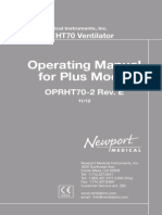 Operating Manual For Plus Model: Newport HT70 Ventilator