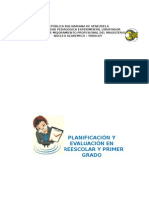 Concepto de Planificación y Evaluación en Preescolar y Primer Grado