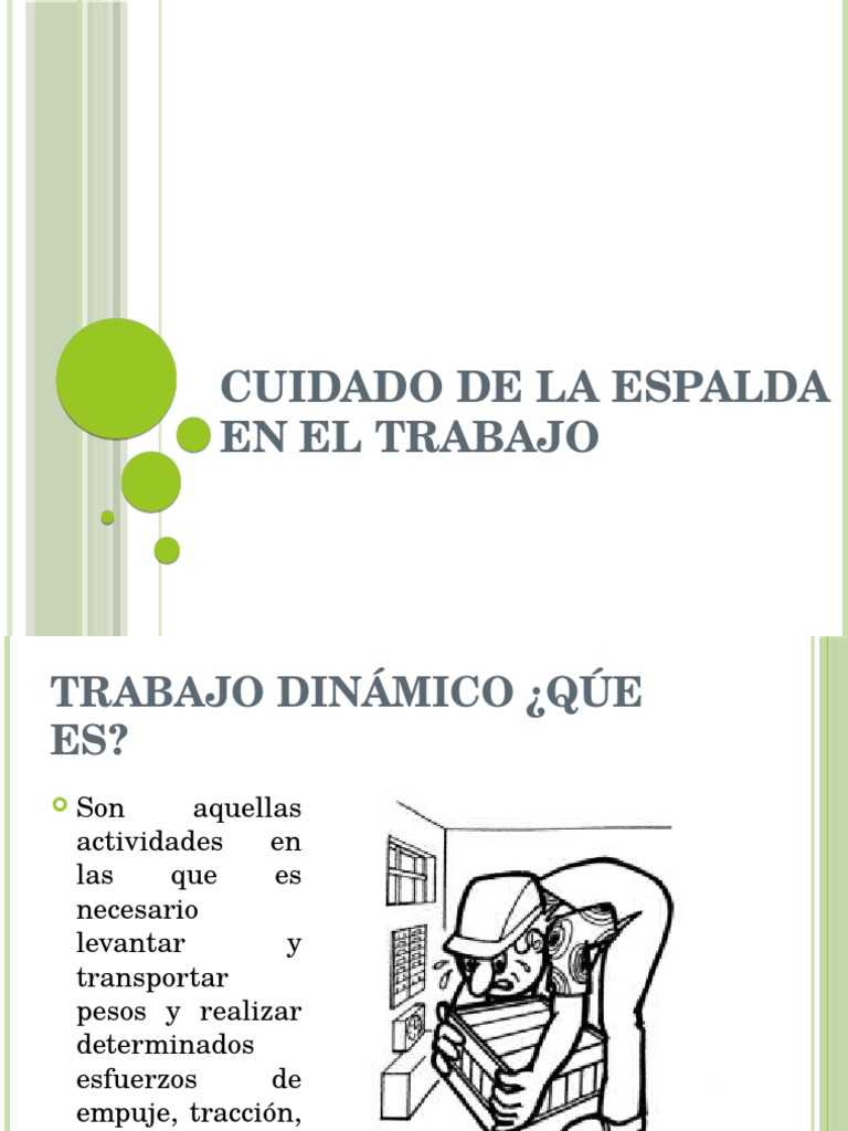 Prevención de Lesiones de Espalda Laboral | PDF | La columna vertebral ...