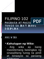 Pagbasa at Pagsulat Tungo Sa Iba't Ibang Disiplina