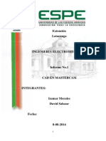 Informe 1 Manejo Del Software Mastercam